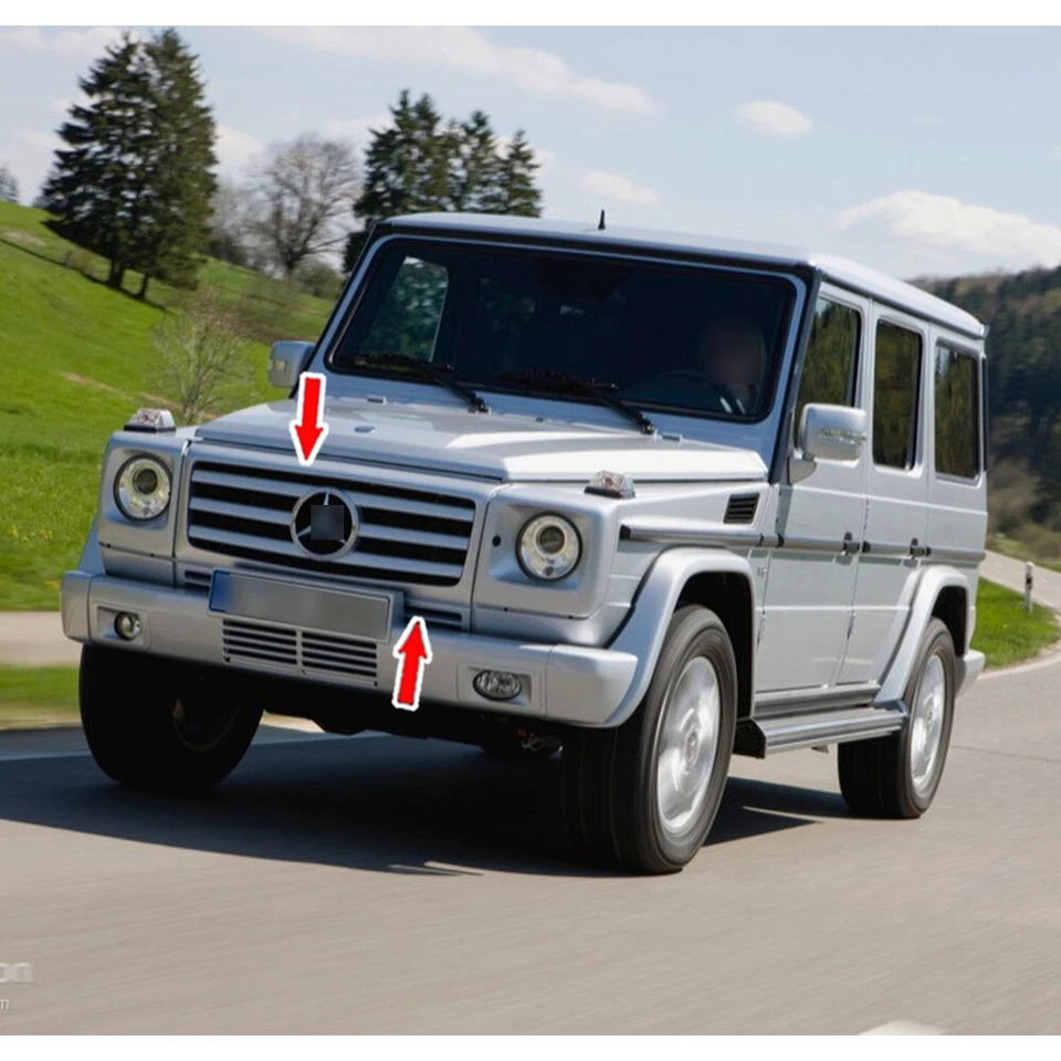 W463 1990-2012 Front Grille For Mercedes Benz G500 G550 G55 AMG Chrome Silver - Imagem 3 de 4