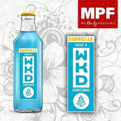 MY PARTY FAVOURS Personalised WKD CHRISTMAS Bottle Label Sticker 275ml - SMALL - 6 Styles