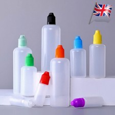 10pcs 5-120ml Empty LDPE Squeezable Dropper Bottles Care Liquid Droppers UK