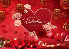 8x6ft Valentine's Day Backdrop Beautiful Blossom Love Heart Valentine's Day P...