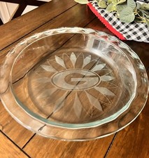 Georgia Bulldogs NEW Etched Glass Baking Pie Casserole Dish UGA Gift Dad Gift
