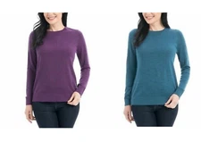 Katherine Barclay Merino 100% Extra Fine Wool Crewneck Sweater Variety B1