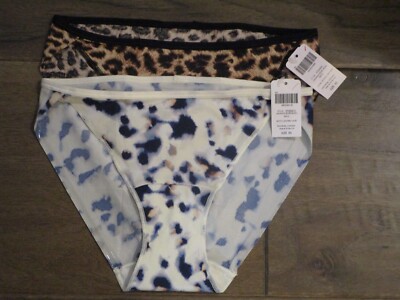 2-PACK SOMA VANISHING EDGE MICROFIBER BIKINI PANTIES LEOPARD NUDE + LEOPARD   XS