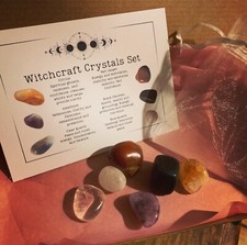 Witch’s Crystal Set. Witchcraft Gift Set. Gemstones. Wicca Wiccan Starter