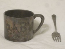 vintage Reed  Barton 1578 G1 LT Baby cup mug " from Mamma"  Withrop fork
