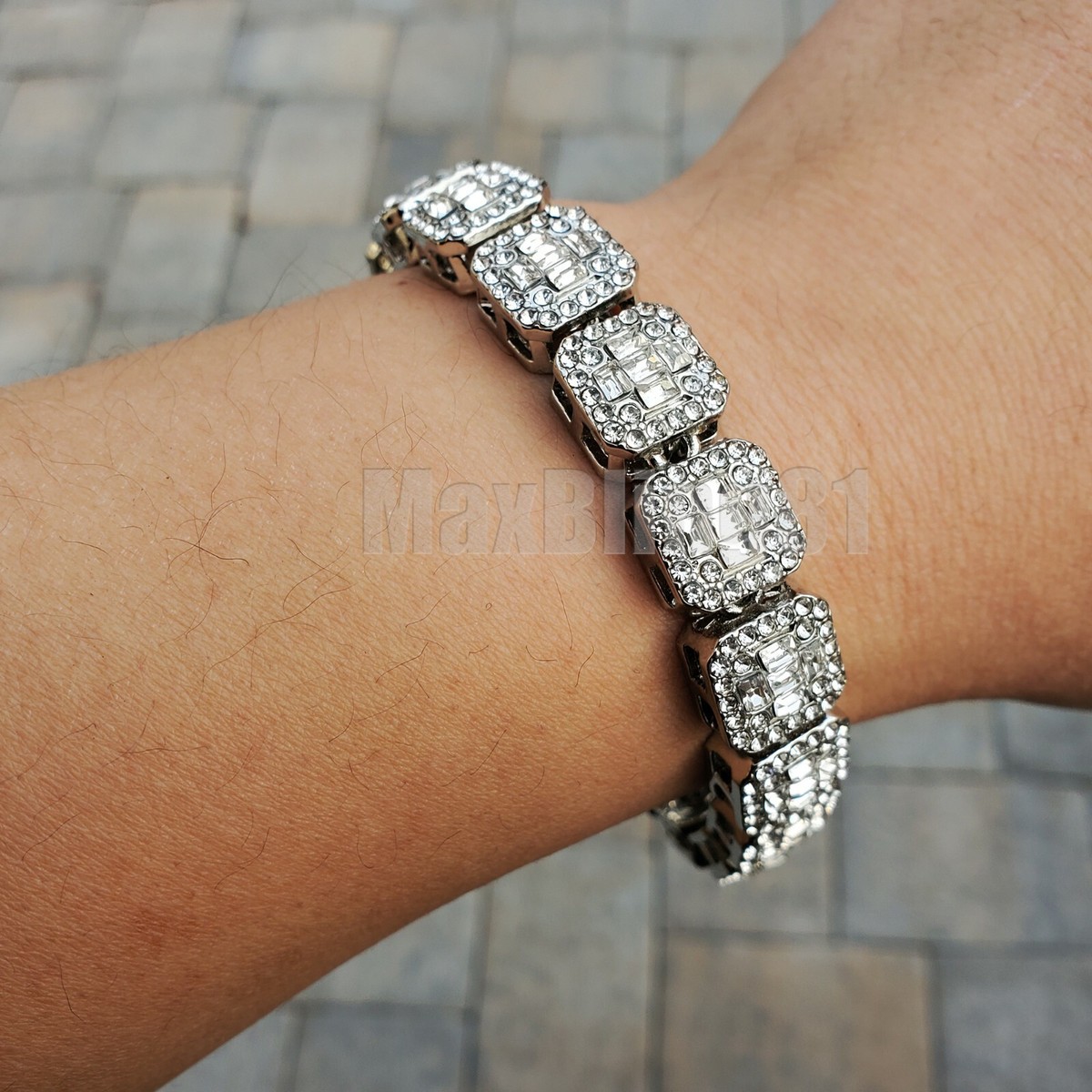 HIP HOP SILVER PT LUXURY BLING GREEN DIAL WATCH & ICED HIP HOP SILVER PT LUXURY BLING GREEN DIAL WATCH & ICED