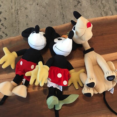 Disney Store Exclusive Authentic Original 18  Mickey Minnie Pluto Set New
