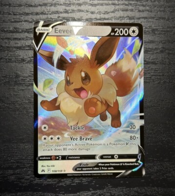 Pokemon Eevee V Crown Zenith ERROR card - NM 108/159 | eBay