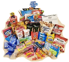 Father's Day Gift Basket with Customizable Card, Snack & Candy Mix 3 Sizes