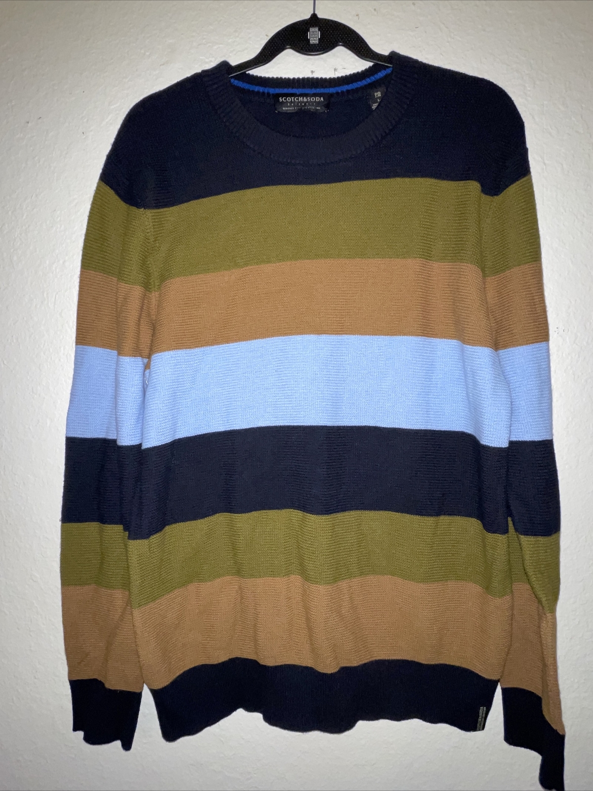 Scotch Soda Sweater Mens Large Wool Blend Stripe England Jumper