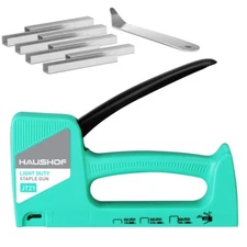 HAUSHOF Light Duty Staple Gun Upholstery Staple Gun w/Remover 800PC JT21 Staples