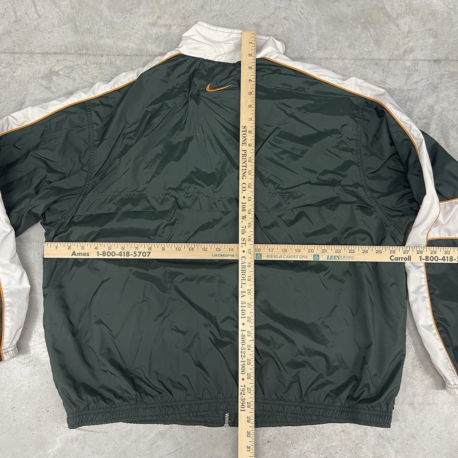 SACAI X NIKE Giacca a vento Nike vintage anni 90 manica lunga foderata full zip verde nero arancione XL