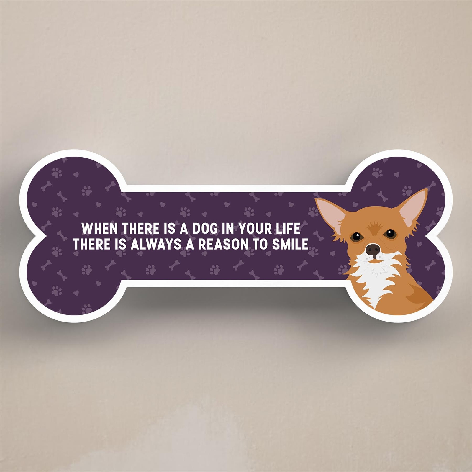 Chihuahua Dog Reason To Smile Katie Pearson Artwork Standing Bone Plaque