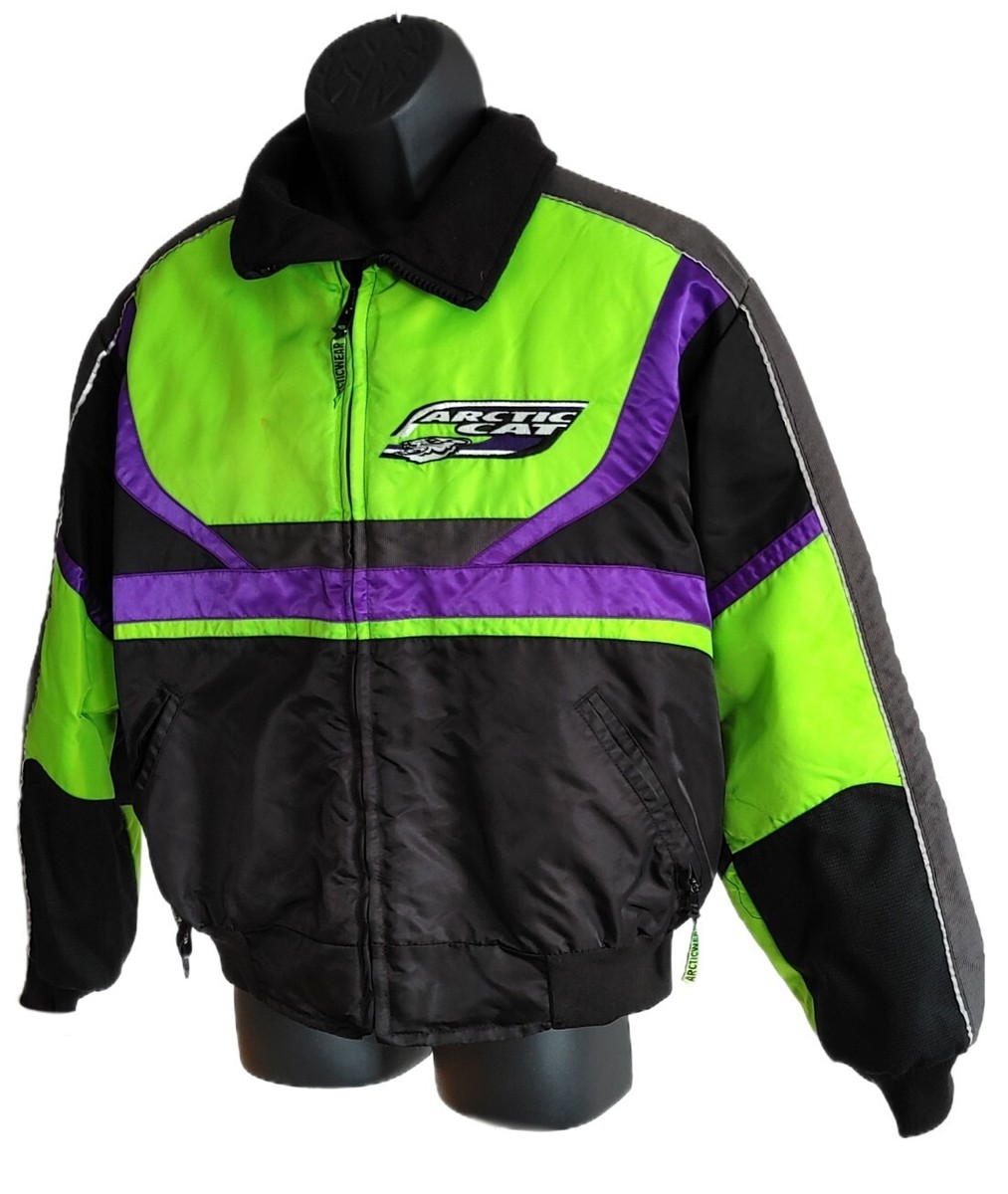 Vtg 1990's Arctic Cat Jacket Thinsulate Snowmobile men's M Green