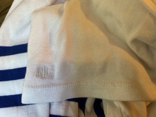 Polo Ralph Lauren chemise femme taille S haut bleu blanc manches 3/4 - Photo 3/5
