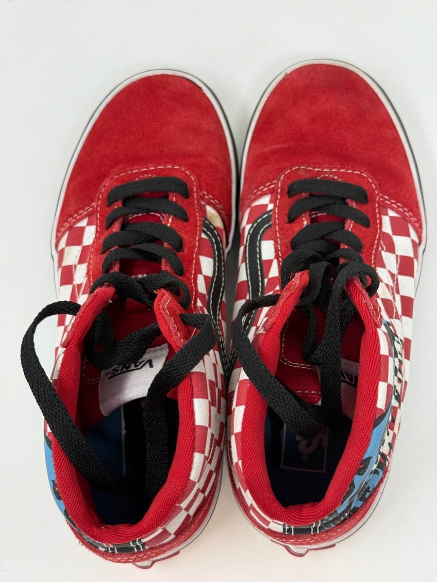 VANS Sk8-Hi Dinosaur Bonz Red/White Checkered Youth Boys