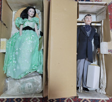 FRANKLIN MINT SCARLETT O'HARA DOLL AND RHETT BUTLER PORCELAIN GONE WITH THE WIND