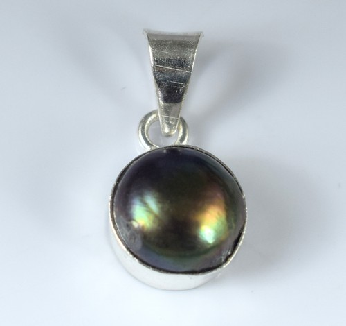 6,05 Ct Perla Nera Naturale Tahitiana Del Mare Del Sud Gemma Pendente Da Uomo - Foto 6 di 7