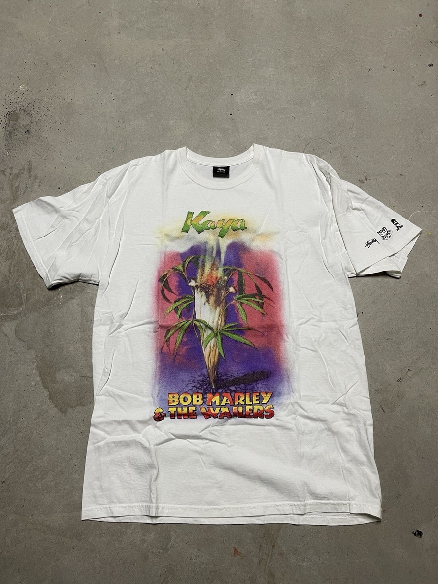 Stussy X Bob Marley Kaya T-shirt vintage Off White Mens Size Large