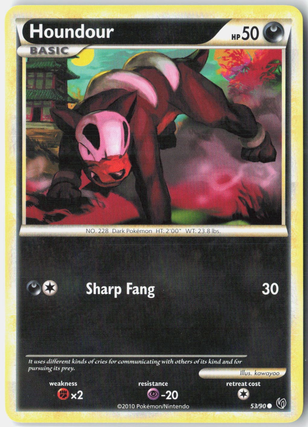 Houndour (53) Undaunted 53/90 Pokemon Card