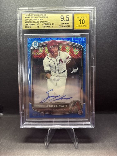 2025 Bowman Chrome Blue Mojo Auto /150 Slade Caldwell #BMA-SC Diamondbacks