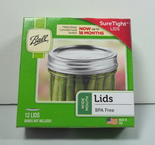 1 BOX 12ct GENUINE BALL Regular Mouth Canning Jar Lids NEW SEALED 12 TOTAL LIDS
