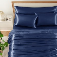 Bridal Satin Comforter - Conventional sizes - Navy Satin - Channel Quilting