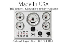 John Deere White Marine Panel - 5 Premier Gauges W/fuel (made In Usa)