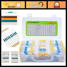 1500-Piece Resistor Kit - 1 Ohm to 10M Ohm, 1/2W, 1% Tolerance, Electronics DIY
