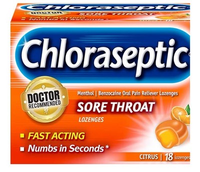 Chloraseptic Lozenges Sore Throat Fast Relief Soothing Citrus 6 Pack Of 18ct Box