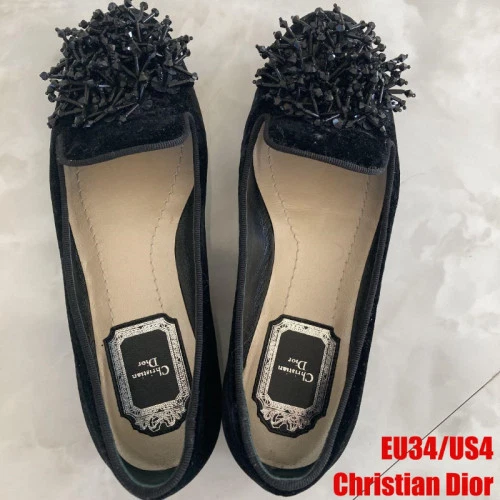 Escarpins Christian Dior talon daim noir EU34/US4 OCCASION du Japon