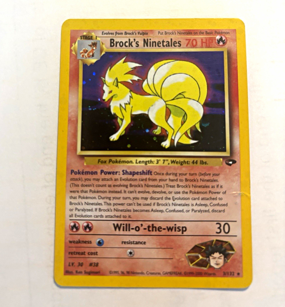 Pokemon TCG Brock's Ninetales 3/132 Gym Challenge Holo Unlimited English 70 HP