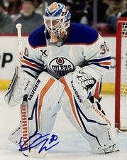 CALVIN PICKARD SIGNED 8x10 - EDMONTON OILERS #2 - with COA - BACK TO BACK FINALS