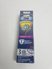NEW Oral-B Cross Action Electric Toothbrush Replacement Brush Heads -3ct- BLACK