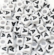 500PCS Letter Beads 6X6mm Acrylic Alphabet Beads for Jewelry Making White Squ...