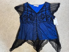 NWT - SCALA Beaded Sequins Beaded Top - BLUE ...