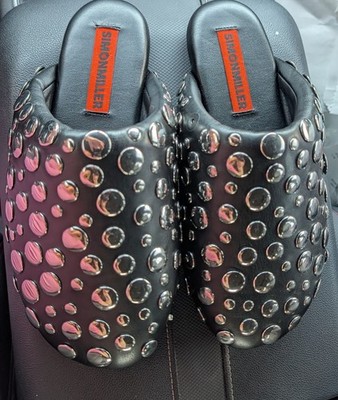$345 Simon Miller Women's Studded Bubble Black Slipper Sandals Size 37 