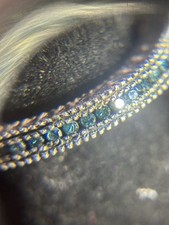 .34Ctw Natural Blue Diamond Color Treated Micro Pav Sterling Silver Ring Size 7