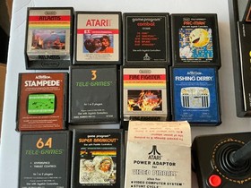 Atari CX-2600 Video Game System Console 2 Paddles Joysticks 12 Games w/ Box