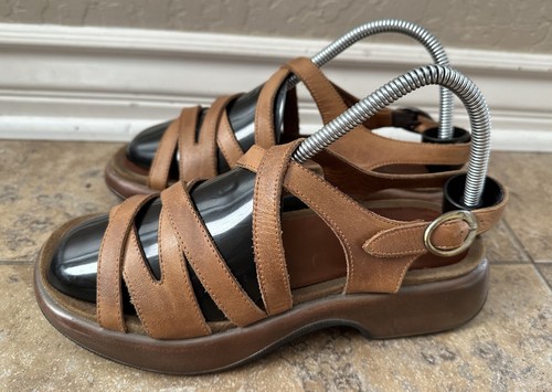 Sandali Dansko Lolita slingback fibbia cinturino pelle marrone taglia 38 - Foto 2 di 7