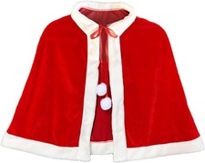 Christmas Velvet Shawl Cloak Cape Mrs Santa Claus Cape Robe Halloween Costume Re