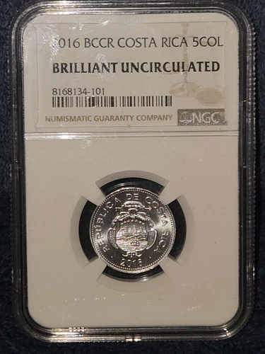 2016 BCCR Costa Rica 5COL*BU* NGC CERTIFIED ***FREE SHIPPING ***