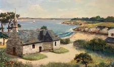 Lucien FERRIOT (1905-?) Oil On Canvas Representing A Seaside Landscape