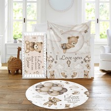 Baby Crib Bedding Set - Moon Animal Nursery Bed 3 Pcs Set - Chic Soft Blanket...