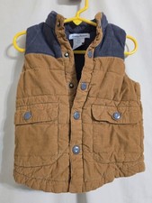Boys Vest By Tommy Bahama Size 2T Tan Corduroy With Blue Top