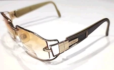 Cazal No Lenses Brown Metal Rectangle Sunglasses Frame Only Hooked Arms Read