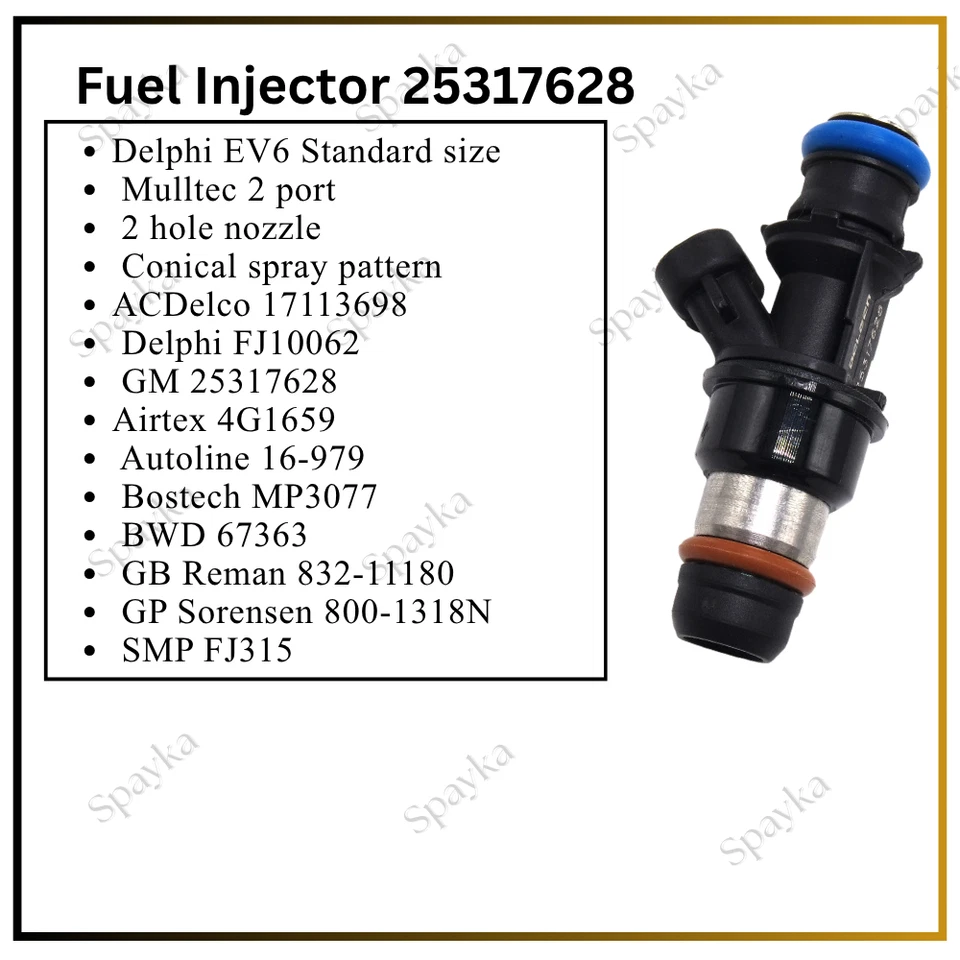 X1 Inyector de combustible Delphi OEM para 2003 2004 2005 2006 2007 GMC Savana 3500 4,8 L V8 Foto 2 de 4