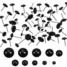 100pc Black Glass Eyes Kit - 3mm to 12mm Assorted for Crafts Dolls New