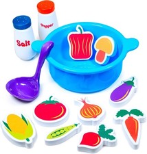 Tub Works Tub Soup Toddler Bath Toy, Floating Foam Veggies Ladle