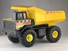 Vintage 1993 Tonka Mighty Diesel Metal Dump Truck Yellow XMB-975 Tires 16” Long